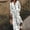 White #1, variant on pstuiky Dresses for Women, Women Summer Print Dress Slit Long Dress Long Sleeve V-Neck Dress Mid-Calf Dress Leisure Pink XXL