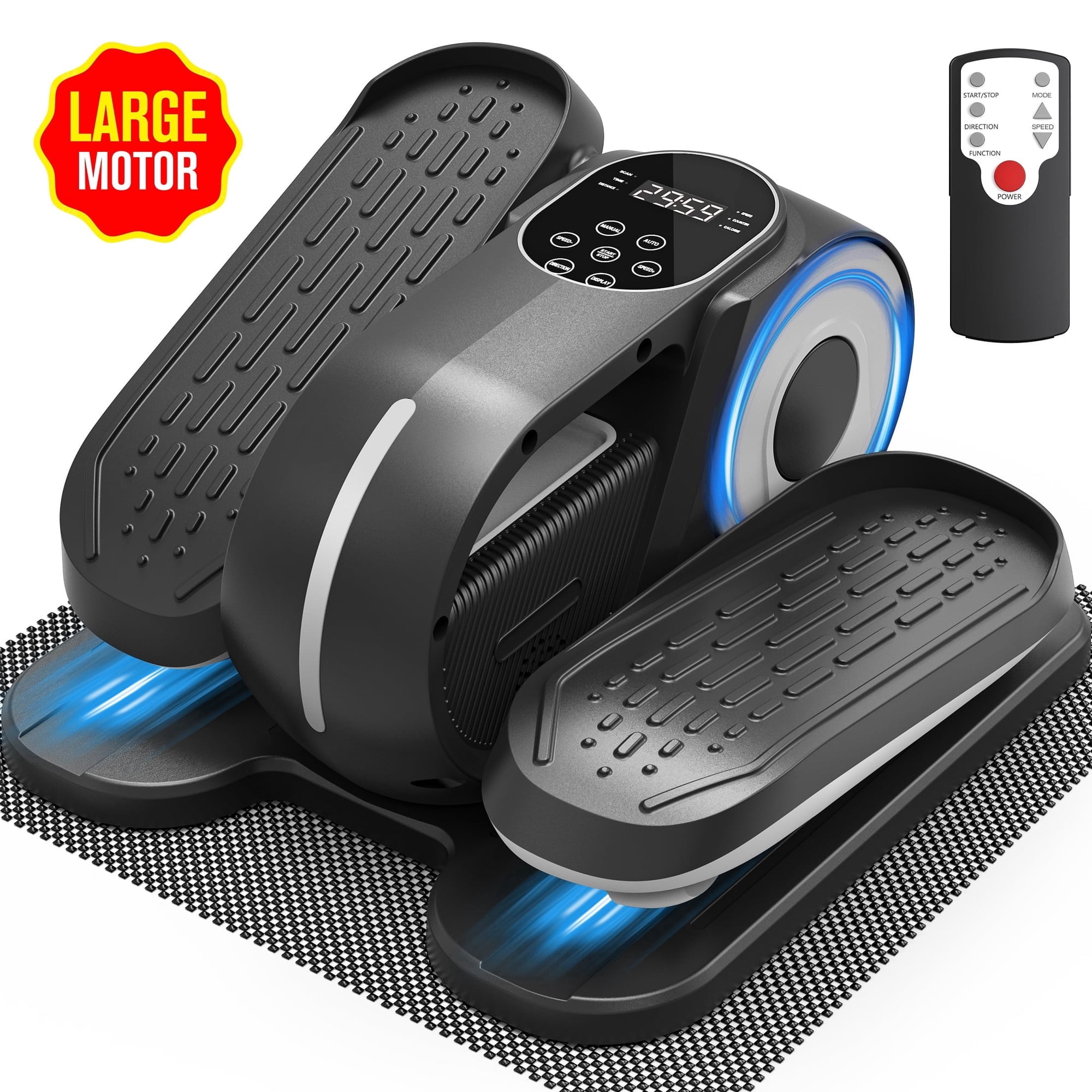 Wefely Large Under Desk Elliptical Electric Leg Exerciser for Senior,12 Speed, Auto&Manual Mode,RF Remote,Non-Slip Mat,Compact Quiet for Home Office