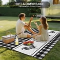 thumbnail image 6 of 5' x 8' Outdoor Rug, Farmhouse Black Plaid Outdoor Washable Rug Large Floor Carpet, Vintage Country Cock Checkered Non Shedding Area Rug for Outside Patio RV Porch Deck Balcony Camping Living Room, 6 of 9