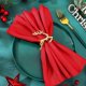 thumbnail image 4 of 12Pcs Christmas , Gold Silver Color Christmas Deer Snowflake Napkin Buckles Set, 4 of 5