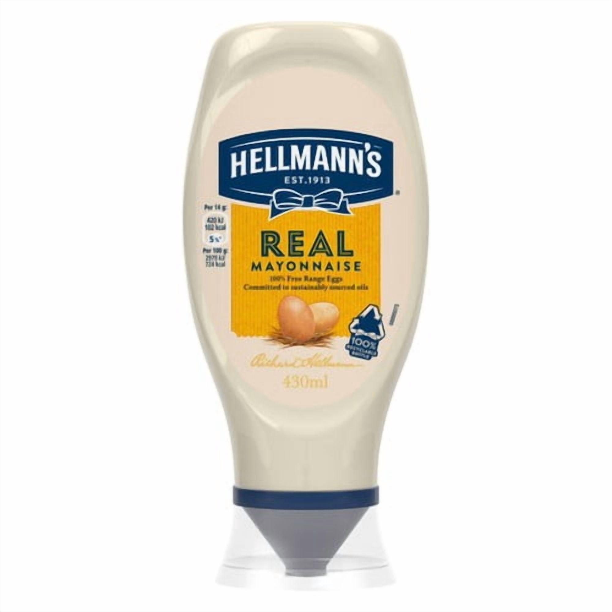 Hellmann's Real Squeezy Mayonnaise 430g, British Import (Pack of 2)