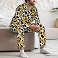 thumbnail image 7 of Lsque Cute Cow Print Sunflower A Pattern Long Sleeve Pajama Set for Men - Soft 2-Piece Sleepwear and Loungewear Set with Pockets, Comfy Nightwear-Medium, 7 of 7