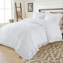 Better Homes Gardens Full Or Queen Raw Edge Ruffle White Duvet
