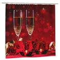 thumbnail image 2 of JOOCAR Valentine's Day Shower Curtain for Bathroom Romantic Rose Love Hearts Champagne Couple Cover Bathtub Shower Curtains for Bathroom Home Decor Red Bathroom Decor Supplies 72 x 72 inch, 2 of 7