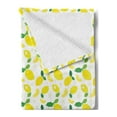 thumbnail image 2 of Lemons Soft Flannel Fleece Throw Blanket, Continuous Citrus Leaves Flower Blossoms Polygonal Inspired Print, Cozy Plush for Indoor and Outdoor Use, 50" x 60", Yellow Fern Green, by Ambesonne, 2 of 5