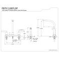 thumbnail image 3 of Kingston FB758EFLSP Centurion Two-Handle 4-Hole 8" Centerset Kitchen Faucet with Side Sprayer in Brushed Nickel, 3 of 5