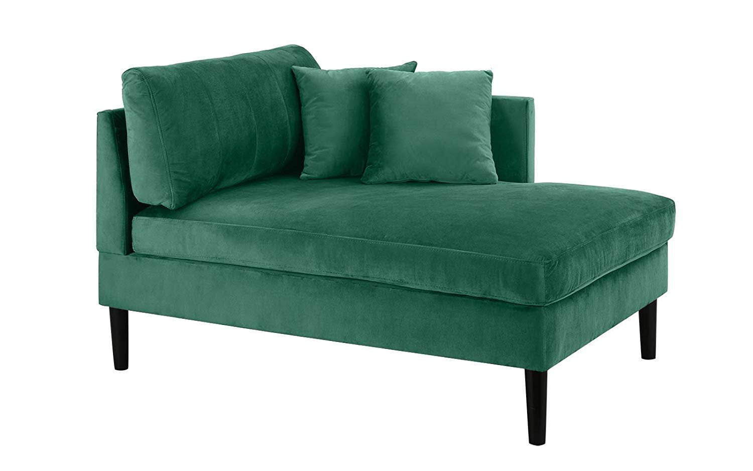 Mid Century Modern Plush Velvet Chaise Lounge (Green) - Walmart.com