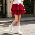 thumbnail image 2 of CHEEREAM Mini Skirt For Kids Flowy High Waisted Bow Tie Ruffle Hem Short Skirts Girls Cute Boho A-Line Layered Beach Skirt, 2 of 9