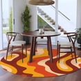 thumbnail image 3 of Round Rug 6Ft Washable Non-Slip, Orange Brown Circle Area Rugs for Living Room Bedroom, Modern Farmhouse Abstract Patterned Art Indoor Floor Mats Carpet Runner for Home Decor Aesthetic, 3 of 8