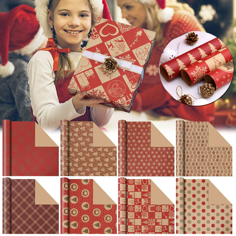 Gnome for the Holidays Jumbo Double Sided Rolled Gift Wrap - 1 Giant Roll,  23 inches Wide by 32 feet Long, Heavyweight, Tear-Resistant, Holiday Wrapping  Paper 