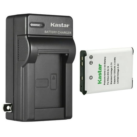 Kastar 1-Pack EN-EL19 Battery and AC Wall Charger Replacement for Nikon Coolpix W100  Coolpix W150  Coolpix S100  Coolpix S2500  Coolpix S2550  Coolpix S2600  Coolpix S2700  Coolpix S2750 Camera