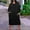 Black, variant on Plus Size Dress for Women Round-Neck Casual Sundresses Pocket Knee Long Sleeve with Pockets
