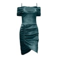 thumbnail image 2 of GDREDA Robe pour Femmes Bordure Européenne et Américaine Printemps Robe Slim à Bretelles Cordon Irrégulier Robe de Soirée 2024 Vert,TTG, 2 of 5