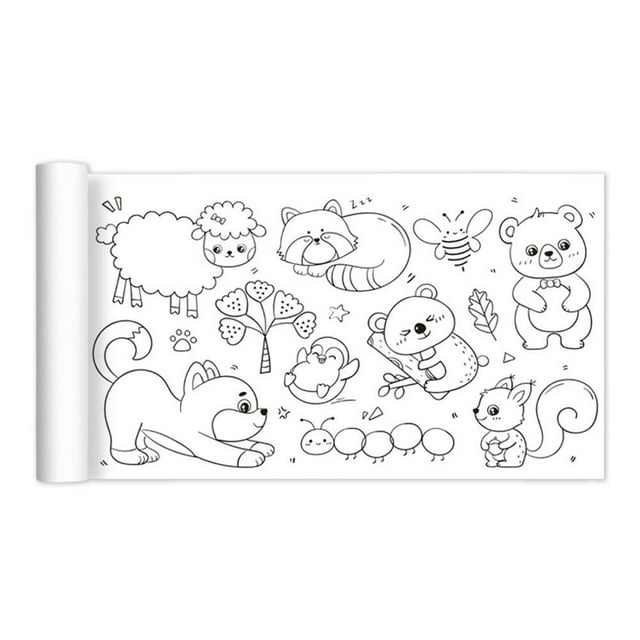 Rollo de papel para colorear y dibujar para niños, papel para pintar DIY, juguete para pintar para niños T0O2