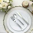 thumbnail image 2 of Efavormart 24 PCS Metallic Silver Hammered Disposable Plastic Cutlery Set for Wedding Party Banquet Events Candy Buffet, 2 of 6