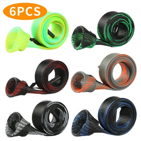 WLGJL Fishing Rod Sock Fishing Rod Sleeve Rod Cover Braided Mesh Rod Protector Pole Gloves Fishing Tools for Spinning Fishing Rod Casting Rod Musky Rod Ice Rod Fly Rod Spey Rod