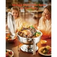 thumbnail image 2 of KFFKFF Ensemble de Plats à Friction pour Buffet, 5 Qt Lot de 4, Réchaud en Acier Inoxydable avec 4 Poêles Pleine Grandeur, Réchaud Rond pour Traiteur avec Couvercle, Casserole à Eau Support Pliant à Pince, pour Mariages Fêtes Banquets, Argent, 2 of 9