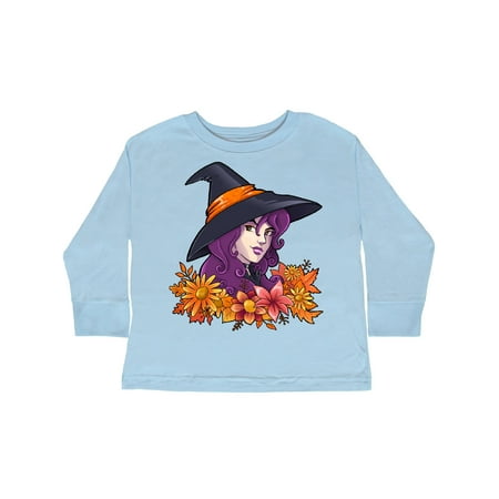 

Inktastic Witch with Autumn Flowers and Leaves Gift Toddler Boy or Toddler Girl Long Sleeve T-Shirt