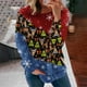 thumbnail image 2 of Sudaderas de cuello redondo de Navidad de manga larga para mujer, suéter holgado informal, blusa con estampado de Papá Noel y gato bonito Fridja FKASFK209, 2 of 6