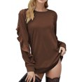 thumbnail image 4 of Vedolay Oversized T Shirts for Women Women's 2023 Casual Long Sleeve Crew Neck Relaxed Fit Pullovers Sweatshirts,Coffee M, 4 of 5