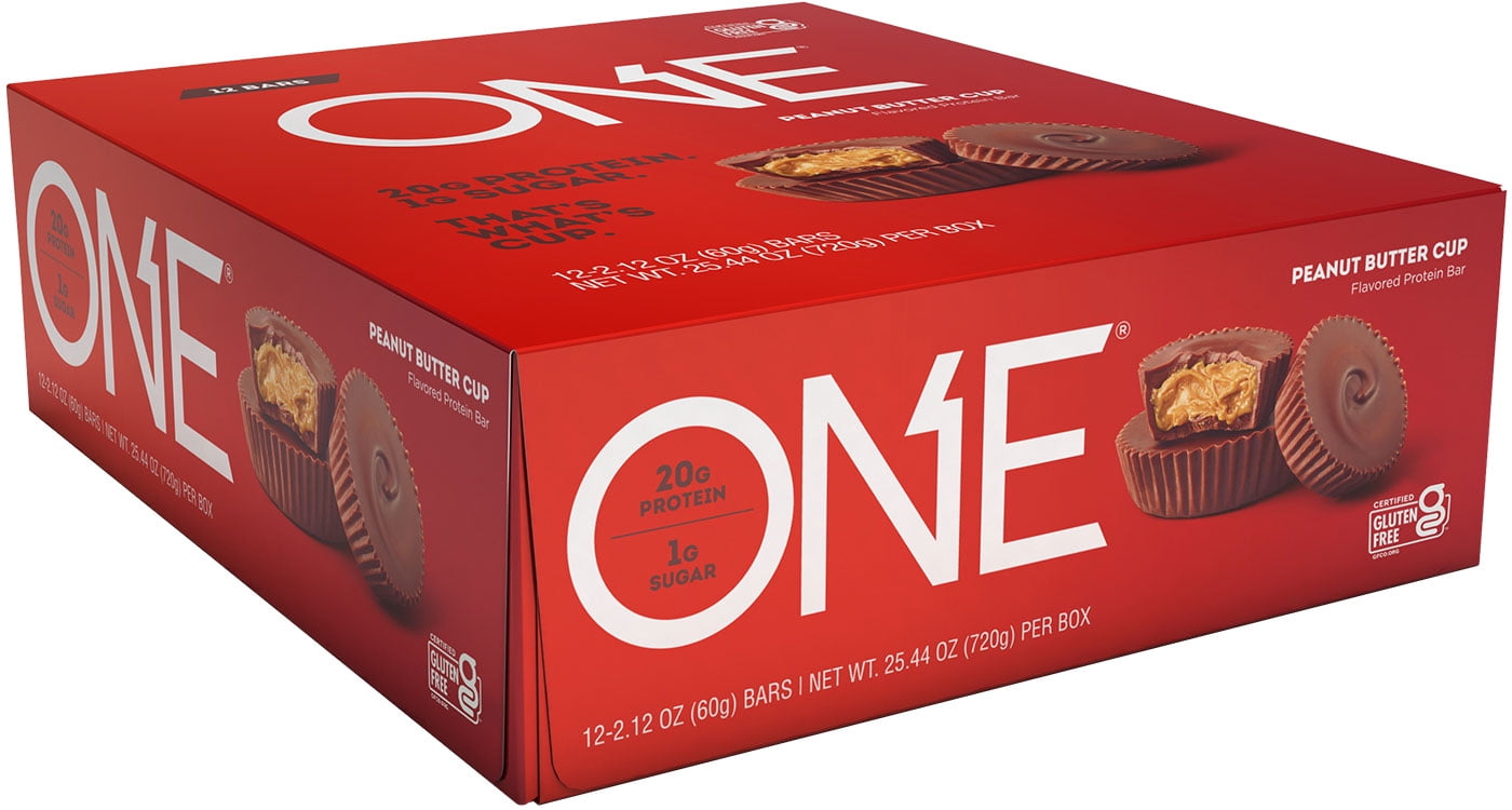 ONE Brands Protein Supplement Bar, Peanut Butter Cup, 20g Protein, 12 Count