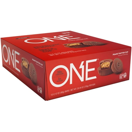 ONE Brands Protein Supplement Bar, Peanut Butter Cup, 20g Protein, 12 Count