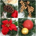 thumbnail image 3 of 6 FT Pre-Lit Artificial Christmas Garland,Lighted Poinsettia Christmas Garland with 20 LED Lights,Winter Wreaths with Pine Cones and Bowknots,Christmas Decorations for Home Front Mantle Door Garden, 3 of 7