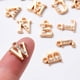 thumbnail image 2 of 26 unids/set de abalorios de aleación con letras y diamantes de imitación, colgantes con letras A ~ Z, abalorios colgantes de cristal del alfabeto, chapado en oro claro para la fabricación de joyas Adepaton LRWJ175-2, 2 of 5