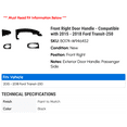 thumbnail image 2 of Front Right Door Handle - Compatible with 2015 - 2018 Ford Transit-250 2016 2017, 2 of 2