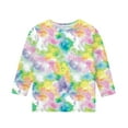 thumbnail image 7 of JTSRKL Ombre T-Shirts for Kids Girls Teens Cute Tie Dye Gradient Print 3/4 Length Sleeve Crew Neck Basic Tunic Tees Tops Loose Fit Cotton Blouses Khaki 4-5 Years, 7 of 7