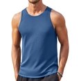 thumbnail image 1 of Camiseta sin mangas COOFANDY de punto para hombre, color azul veraniego, 1 of 7