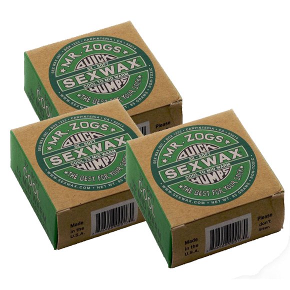 Cera para tablas de surf, cera sexual Quick Humps, coco, 3 veces de frío a medio cálido