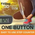 Living247 FitStep 3D Pedometer for Seniors, Easy to Use One Button Step