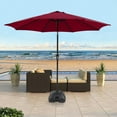 thumbnail image 4 of Patio Umbrella, 9-Feet Outdoor Table Market Umbrella with 8 Ribs and Push Button Tilt and Crank, for Garden Beach Deck, Dark Red, 4 of 8