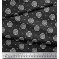 thumbnail image 2 of Soimoi Gray Cotton Poplin Fabric Spiral & Geometric Printed Fabric 1 Yard 42 Inch Wide, 2 of 3