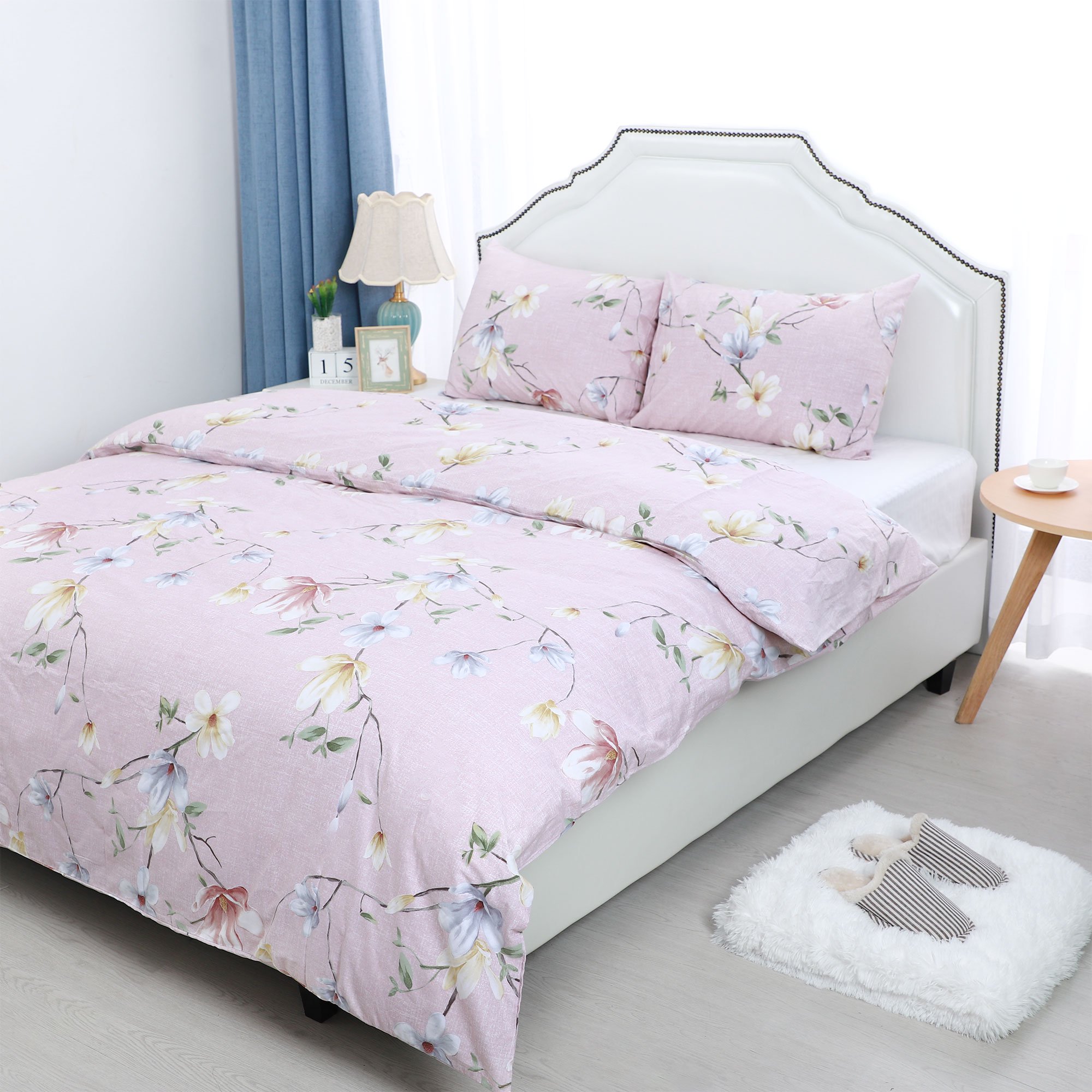 100 Cotton Duvet Quilt Comforter Cover Floral Bedding Set With