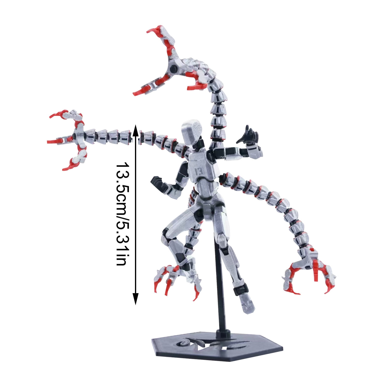 T13 Action Figure Assembled, Multi-Colored Titan 13 Action Figure Set with Weapons, 3D Printed T 13 Lucky Robo Dummy Nova 13 Action Figures (Multicolor)