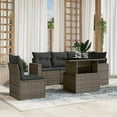 thumbnail image 1 of vidaXL 6 Piece Garden Sofa Set with Cushions Grey Poly Rattan, 1 of 5