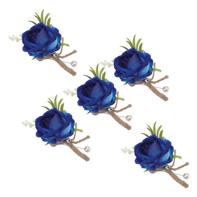 Boutonniere de boda, 5 piezas de ramillete de boda, rosa artificial para novio, muy recomendado