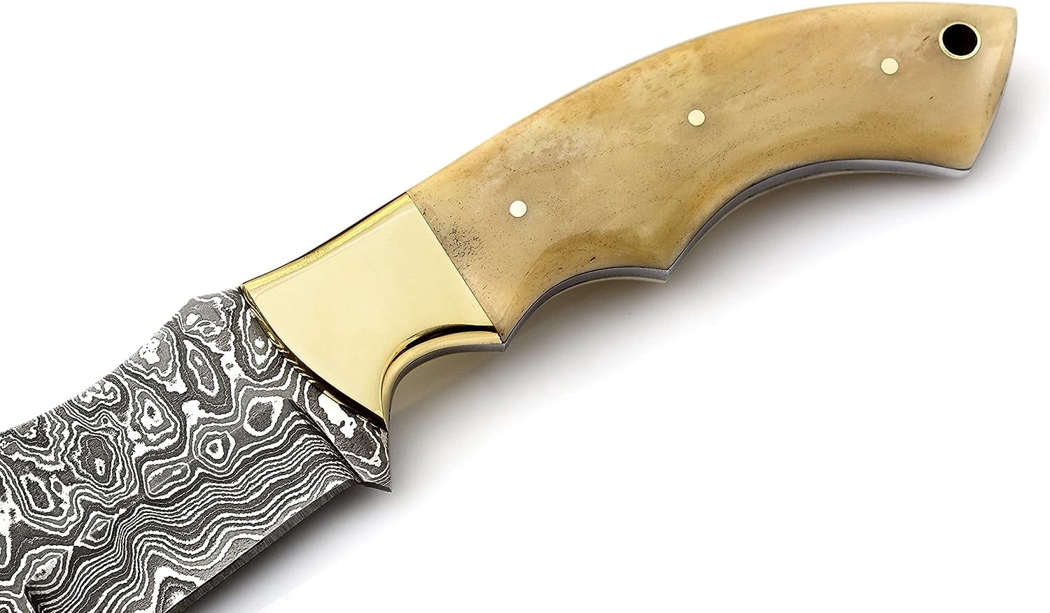 TR-177 Custom Handmade Damascus Steel 10 Inches Tracker Knife (Bone)
