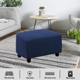 thumbnail image 3 of jifeng Stretchable Ottoman Cover Furniture Protector Machine Washable Soft Thick L Dark L Dark Blue, 3 of 8