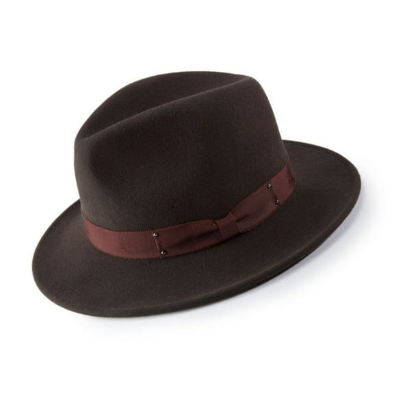 Montique Brown Color 2 1/2 Inch Wide Brim Wool Felt Hat H-70