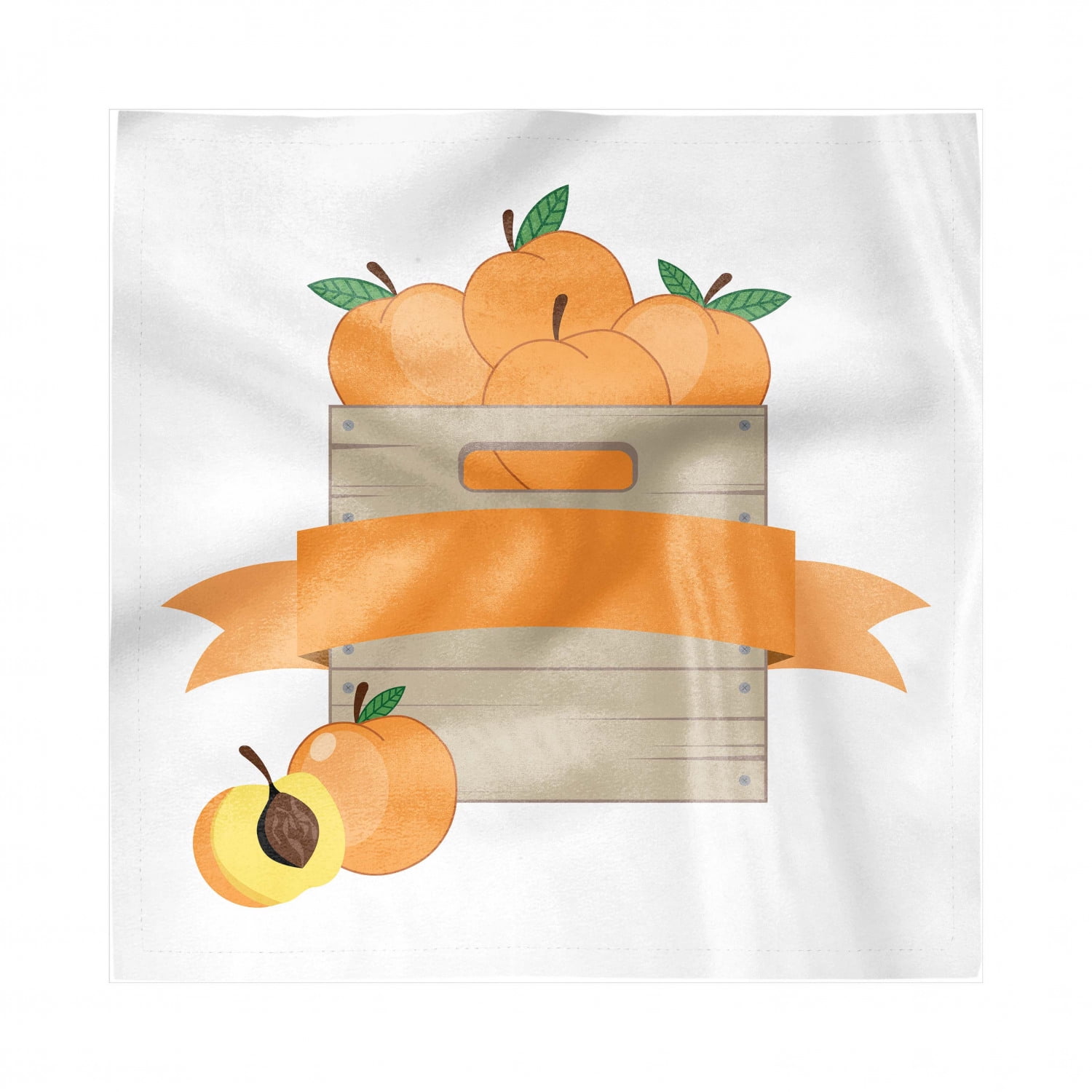 Peach Napkins Set of 4, Gardening and Farming Themed Graphic Box of