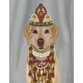 thumbnail image 2 of Fab Funky 15x18 White Modern Wood Framed Museum Art Print Titled - Yellow Labrador and Tiara, Portrait, 2 of 4