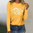 thumbnail image 2 of Women's Graphic Long Sleeve Tops Funny Print Crew Neck Casual Loose Sweatshirts Valentine Day Tee Gift to Ladies(Yellow,M), 2 of 5