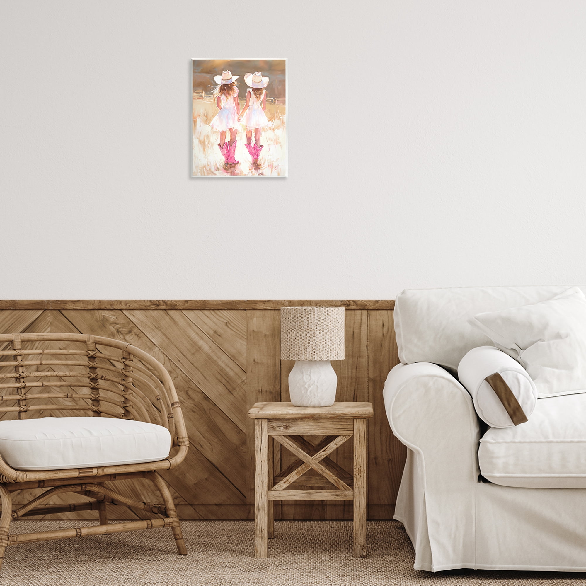 Stupell Industries Sunlit Cowgirl Sisters Novelty Painting Unframed Art Print Wall Art, 11 x 14