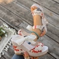 thumbnail image 6 of Women's Espadrille Wedge Sandals – Open Toe Ankle Strap Platform 4 Inchs High Heels Summer Dress Shoes, 6 of 8