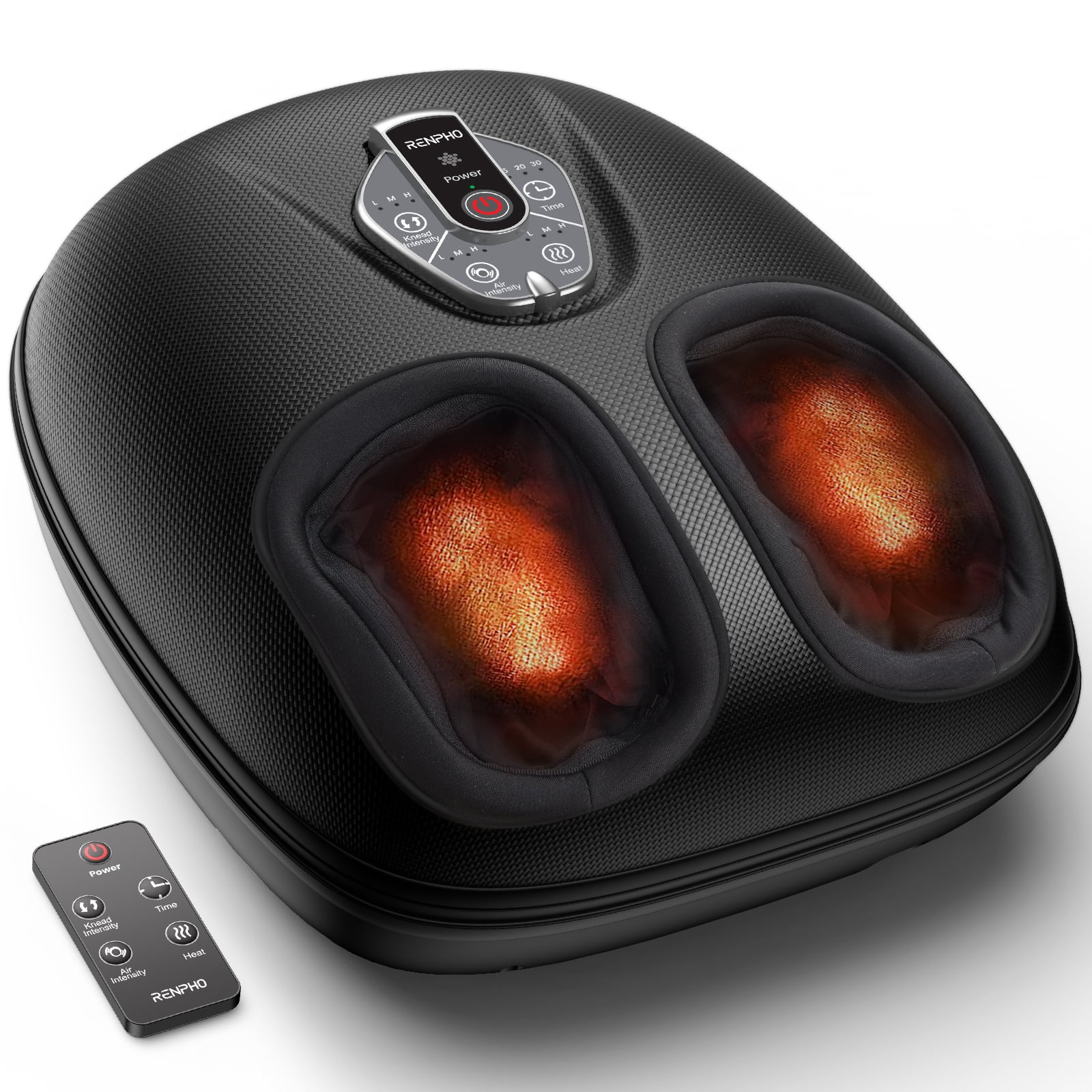 RENPHO Foot Massager Machine with Heat [2026 Upgraded], Shiatsu Foot Massager for Plantar Fasciitis, Gifts for Women Men Mom Dad, FSA Eligible HSA Store Eligible, Black