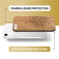 thumbnail image 6 of Case Yard Wooden Case Outside Soft TPU Silicone, Slim Fit Shockproof Wood Protective Phone Cover for Girls Boys Men and Women, Supports Wireless Charging Compass Rose Design case for iPhone-SE, 6 of 7