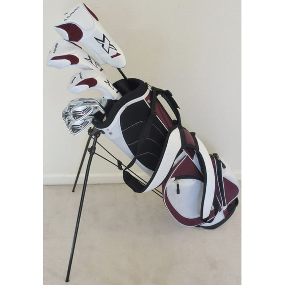 Petite Womens Complete Golf Clubs Set for Ladies 5ft to 5ft 6in Tall Driver, Wood, Hybrid, Irons, Putter, Stand Bag